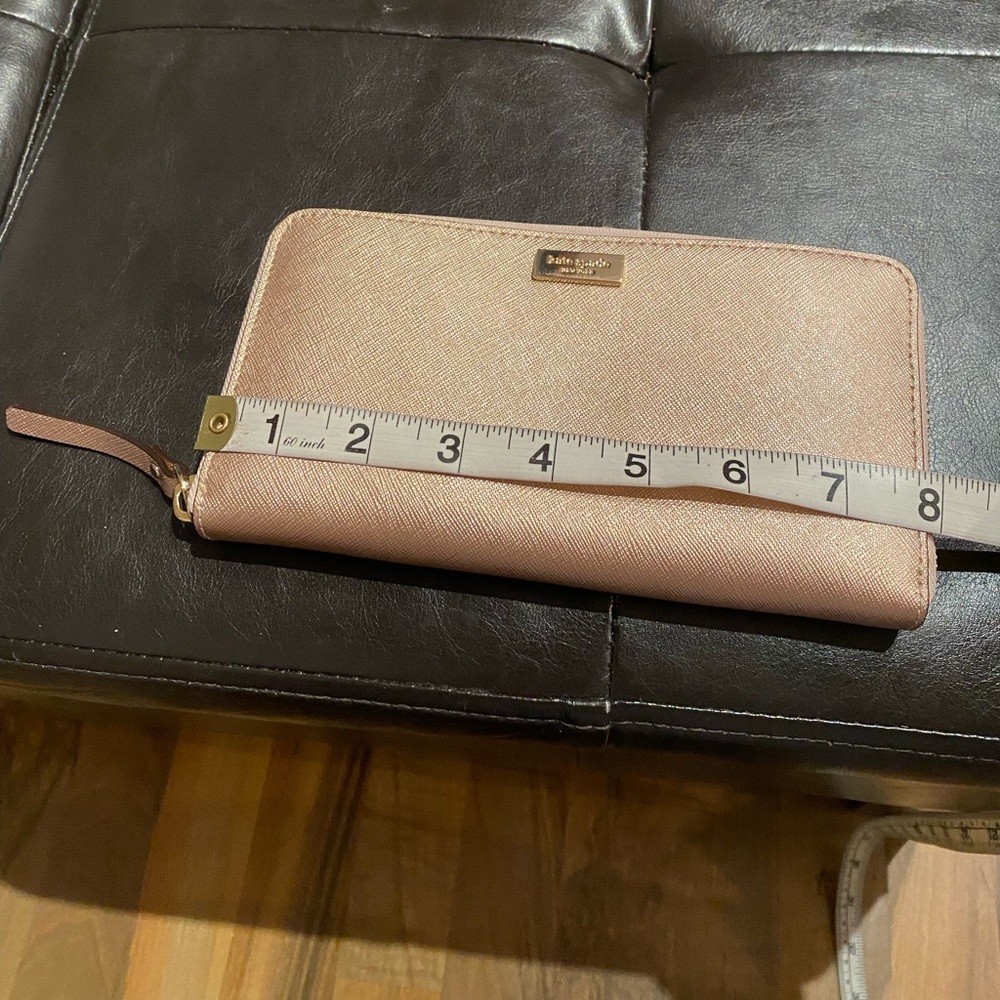 Rose gold Kate spade zip around wallet